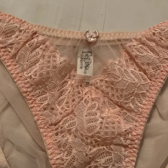 Felina PEACH brief with flower to middle front area. NWOT - Picture 2 of 6